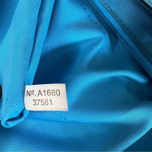 Coach Azure Blue Pebble Leather Silver Turn Lock Small Backpack - Picture 5 of 14